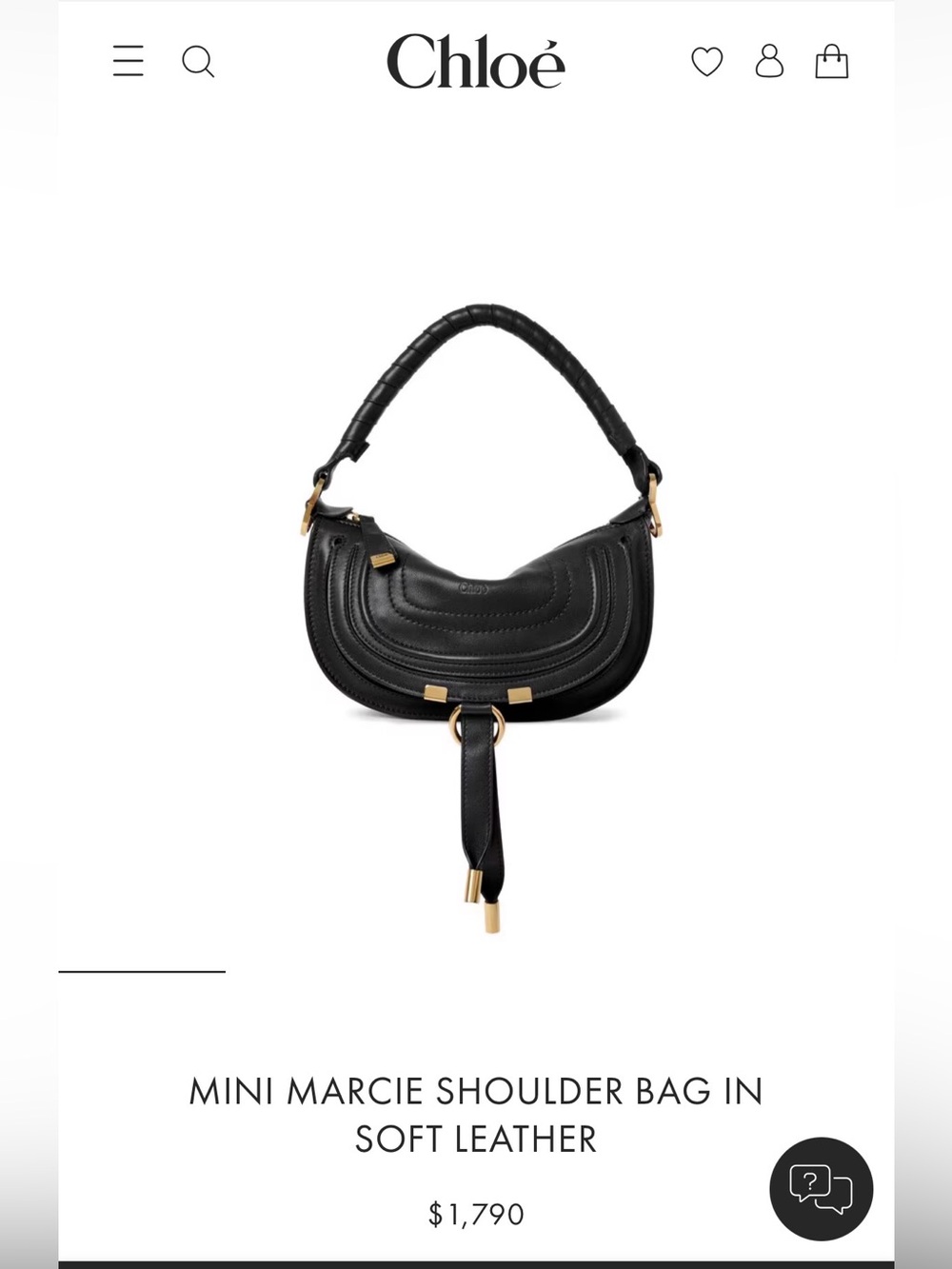 Chloe Black Marcie Mini Leather Shoulder Bag - Picture 11 of 11